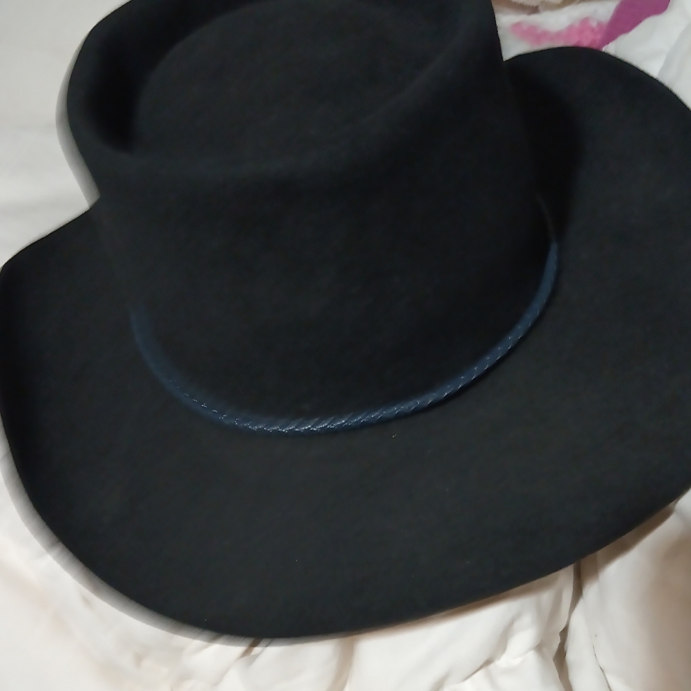 Stetson Black Hat with Blue Cord - Picture 4 of 14